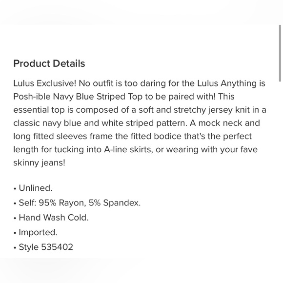 Lula Navy Striped Top - Picture 6 of 9